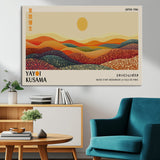 88180-MGV-CV-36X24-Yayoi Kusama Landscape Wall Art – Abstract Dotted Mountain Canvas Print, Retro Sun Poster for Modern Living Room, Office or