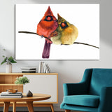 67752-MGV-CV-36X24-Cardinal Couple Wall Art – Male and Female Cardinal Canvas Print, Romantic Bird Artwork for Nature Lovers, Living Room, Bedroom,