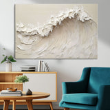 45175-MGV-CV-36X24-Textured Wave Wall Art Canvas Print, Framed Minimal Seascape Art Picture Print, Elegant Wave Perfect Modern Coastal Decor Artwork