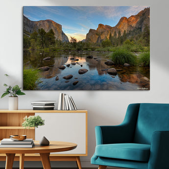 55893831-MGV-CV-36X24-Yosemite Valley Wall Art Canvas Print, Framed El Capitan Art Picture Print, Sierra Landspace Perfect Rustic Nature Decor Artwork