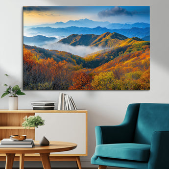 86772247-MGV-CV-36X24-Autumn Mountains Wall Art Canvas Print, Framed Fall Foliage Art Picture Print, Vibrant Hills Perfect Vibrant Nature Decor Artwork
