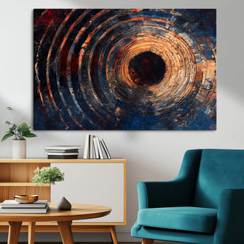 10017879-MGV-CV-36X24-Wood Tree Ring Wall Art Canvas Print, Framed Natural Wood Art Picture Print, Rustic Tree Slice Perfect Rustic Decor Artwork