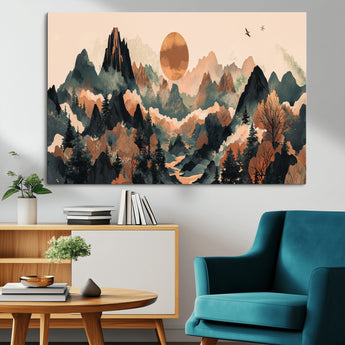46509506-MGV-CV-36X24-Mountain Wall Art – Sunset Canvas Print, Nature Inspired Artwork, Scenic Wall Decor for Living Room, Bedroom, Office