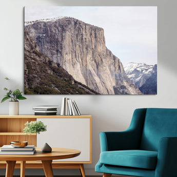 74506434-MGV-CV-36X24-El Capitan Wall Art Canvas Print, Framed Yosemite Cliff Art Picture Print, Sierra Nevada Perfect Sierra Minimalism Decor Artwork