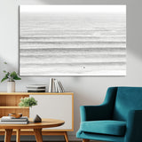 66534476-MGV-CV-36X24-Lone Surfer Wall Art Canvas Print, Framed Ocean Waves Art Picture Print, Minimal Sea Perfect Minimal Coastal Decor Artwork