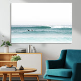 56345117-MGV-CV-36X24-Minimalist Surfing Wall Art Canvas Print, Framed Ocean Waves Art Picture Print, Soft Ocean Perfect Minimalist Coastal Decor