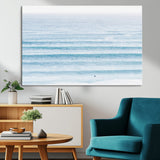 77145995-MGV-CV-36X24-Ocean Simplicity Wall Art Canvas Print, Framed Surfer on Water Art Picture Print, Light Blue Perfect Coastal Minimalist Decor