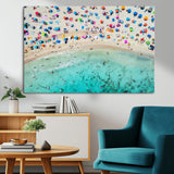 76172085-MGV-CV-36X24-Tropical Shoreline Wall Art Canvas Print, Framed Beach Relaxing Art Picture Print, Aerial Summer Perfect Coastal Vibrant Decor
