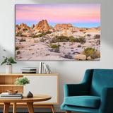 96167137-MGV-CV-36X24-Vibrant Sunset Sky Wall Art Canvas Print, Framed Joshua Tree Art Picture Print, Rugged Terrain Perfect Southwestern Boho Decor