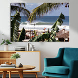 34722557-MGV-CV-36X24-Tropical Shoreline Wall Art Canvas Print, Framed Surfer Beach Art Picture Print, Coastal Surf Perfect Tropical Coastal Decor
