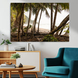 92093951-MGV-CV-36X24-Tropical Jungle Wall Art Canvas Print, Framed Palm Tree Forest Art Picture Print, Coastal Escape Perfect Jungle Retreat Decor