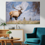 26365841-MGV-CV-36X24-Mountain Elk Art Wall Art Canvas Print, Framed Rustic Wildlife Print Art Picture Print, Lodge Style Decor Perfect Rustic Lodge