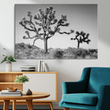 50975475-MGV-CV-36X24-Joshua Tree Art Wall Art Canvas Print, Framed Desert Tree Print Art Picture Print, Black White Nature Perfect Southwestern Boho