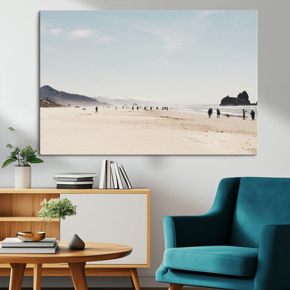 28307820-MGV-CV-36X24-Minimalist Beach Wall Art Canvas Print, Framed Coastal Serenity Art Picture Print, Soft Sand Perfect Modern Coastal Decor Artwork
