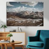 44565953-MGV-CV-36X24-Mountain Landscape Wall Art Canvas Print, Framed Snowy Peaks Art Picture Print, Rugged Highlands Perfect Rustic Adventure Decor
