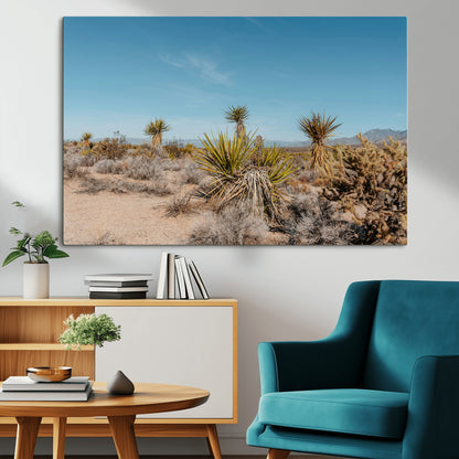 35156165-MGV-CV-36X24-Joshua Tree Wall Art Canvas Print, Framed Desert Landscape Art Picture Print, Warm Earth Tones Perfect Southwestern Minimalist