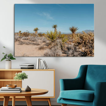 35156165-MGV-CV-36X24-Joshua Tree Wall Art Canvas Print, Framed Desert Landscape Art Picture Print, Warm Earth Tones Perfect Southwestern Minimalist