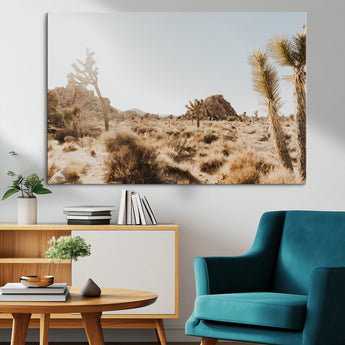 62783269-MGV-CV-36X24-Joshua Tree Wall Art – Desert Landscape Photography Canvas Print, Southwest Nature Artwork Rustic Home Decor for Living Room,