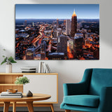 81886632-MGV-CV-36X24-Atlanta Skyline Wall Art – Vibrant City Lights Canvas Print, Modern Urban Cityscape Decor for Living Room, Office, or Apartment