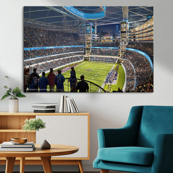 41816511-MGV-CV-36X24-Chicago Dome Stadium Wall Art – Futuristic Football Arena Canvas Print, Modern Sports Fan Decor for Man Cave, Office, Bar, or