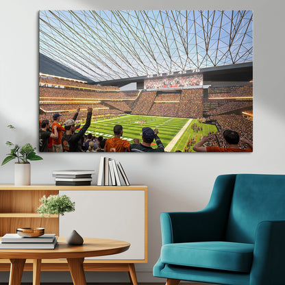 81960112-MGV-CV-36X24-Futuristic Football Stadium Wall Art – Modern Dome Arena Canvas Print, Chicago Bears Concept Design Sports Decor for Man Cave or