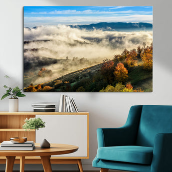 21551192-MGV-CV-36X24-Landscape Wall Art – Autumn Mountain View Canvas Print, Scenic Nature Photography Decor for Bedroom, Living Room, Office, Cabin or