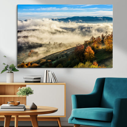 21551192-MGV-CV-36X24-Landscape Wall Art – Autumn Mountain View Canvas Print, Scenic Nature Photography Decor for Bedroom, Living Room, Office, Cabin or