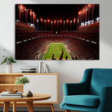 73358115-MGV-CV-36X24-Tennessee Volunteers Wall Art – Neyland Stadium Fireworks Night Game Canvas Print, Vols Football Checkerboard Endzone Sports Decor
