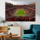 37160229-MGV-CV-36X24-Tennessee Volunteers Wall Art – Neyland Stadium Sunset Checkerboard Game Canvas Print, Vols Football Panorama Sports Decor