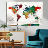 95876117-MGV-CV-36X24-Personalized World Map Wall Art – Colorful Watercolor Travel Map with Custom Names, Romantic Wall Decor for Couples, Wedding or