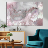 16416-MGV-CV-36X24-Blush Marble Wall Art Canvas Print, Framed Rose Gold Art Picture Print, Pink Cloudy Perfect Modern Glam Decor Artwork