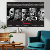 45112-MGV-CV-36X24-Black Icons Wall Art Canvas Print, Framed Thinker Art Picture Print, Motivational Quote Perfect Cultural Modern Decor Artwork