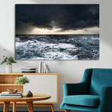 51359-MGV-CV-36X24-Stormy Ocean Wall Art Canvas Print, Framed Moody Seascape Art Picture Print, Ocean Storm Perfect Dramatic Coastal Decor Artwork