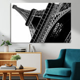 89033-MGV-CV-36X24-Eiffel Tower Wall Art – Dramatic Black and White Architectural Canvas Print, Modern Paris Decor for Office, Living Room or