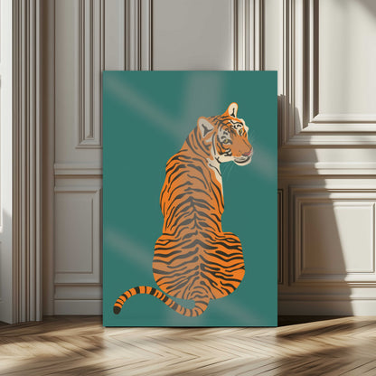 12468-MGV-CV-24X36-Tiger Wall Art – Modern Jungle Cat Canvas Print, Bold Wildlife Animal Decor for Bedroom, Office, Living Room or Nature Inspired