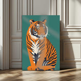 73620-MGV-CV-24X36-Tiger Wall Art – Bold Wildlife Canvas Print of Majestic Jungle Cat, Modern Animal Home Decor for Bedroom, Office, Living Room or