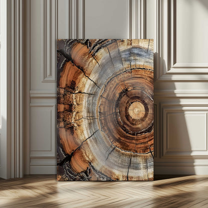 28233914-MGV-CV-24X36-Tree Rings Wall Art Canvas Print, Framed Wood Texture Art Picture Print, Rustic Pattern Perfect Rustic Organic Decor Artwork