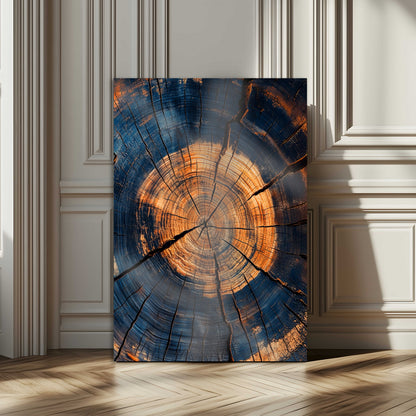 70513247-MGV-CV-24X36-Tree Rings Wall Art Canvas Print, Framed Rustic Texture Art Picture Print, Wood Grain Perfect Rustic Industrial Decor Artwork