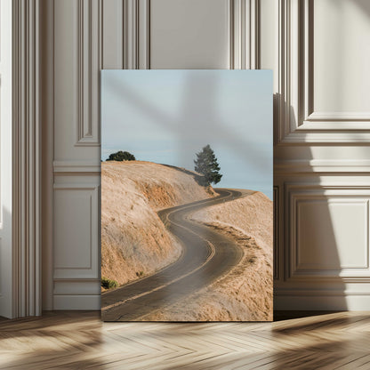 54702459-MGV-CV-24X36-Desert Road Wall Art Canvas Print, Framed Earthy Landscape Art Picture Print, Minimal Scenic Perfect Rustic Minimalist Decor