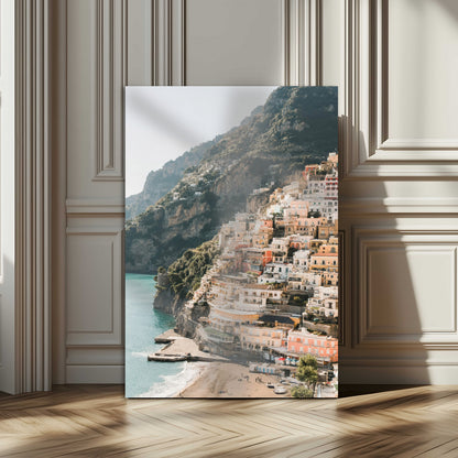 28897019-MGV-CV-24X36-Positano Coastline Wall Art Canvas Print, Framed Amalfi Architecture Art Picture Print, Italian Riviera Perfect Mediterranean