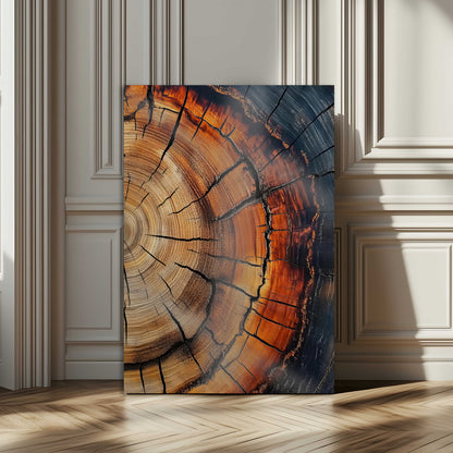 74113861-MGV-CV-24X36-Tree Ring Art Wall Art Canvas Print, Framed Rustic Wood Art Art Picture Print, Timber Wall Decor Perfect Modern Rustic Decor