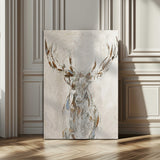 79642067-MGV-CV-24X36-Abstract Deer Wall Art Canvas Print, Framed Lodge Style Decor Art Picture Print, Rustic Animal Wall Perfect Lodge Cabin Style