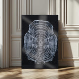 67859667-MGV-CV-24X36-Tree Ring Wall Art Wall Art Canvas Print, Framed Wood Slice Canvas Art Picture Print, Monochrome Nature Decor Perfect Modern