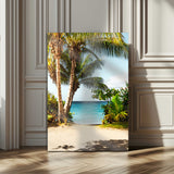 10046923-MGV-CV-24X36-Palm Tree Canvas Wall Art Canvas Print, Framed Coastal Wall Art Art Picture Print, Island Wall Decor Perfect Coastal Tropical