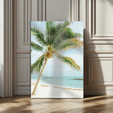 83804429-MGV-CV-24X36-Palm Tree Wall Art Canvas Print, Framed Tropical Beach Art Picture Print, Soft Sand Perfect Tropical Coastal Decor Artwork