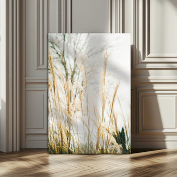 17571705-MGV-CV-24X36-Pampas Grass Wall Art Canvas Print, Framed Neutral Tones Art Picture Print, Minimalist Nature Perfect Boho Minimalist Decor