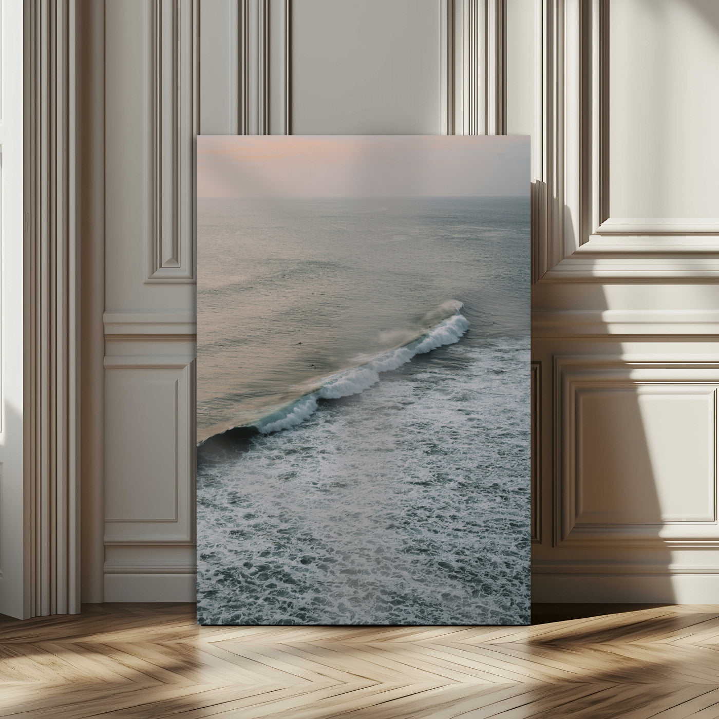 88999168-MGV-CV-24X36-Ocean Waves Wall Art Canvas Print, Framed Coastal Serenity Art Picture Print, Relaxing Ocean Perfect Modern Coastal Decor Artwork