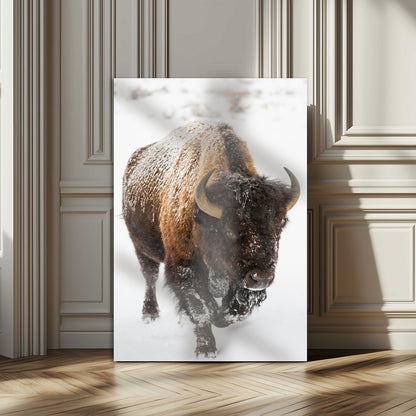 19448944-MGV-CV-24X36-Winter Wilderness Wall Art Canvas Print, Framed Brown Tones Art Picture Print, Nature Close-Up Perfect Rustic Lodge Decor Decor