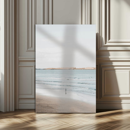 66350373-MGV-CV-24X36-Minimalist Beach Wall Art Canvas Print, Framed Soft Blue Tones Art Picture Print, Tranquil Ocean Perfect Coastal Minimalist Decor
