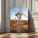 90776393-MGV-CV-24X36-Joshua Tree Wall Art Canvas Print, Framed Golden Hour Desert Art Picture Print, Sunset Glow Perfect Southwestern Boho Decor